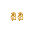 14K Yellow Gold Snake Push Back Earring
