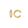 14K Yellow Gold Bead Earrings Cuff (Single Piece)