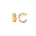 14K Yellow Gold Star Earrings Cuff (Single Piece)