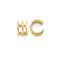 14K Yellow Gold 3Line Earrings Cuff (Single Piece)