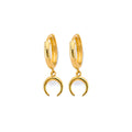 14K Yellow Gold Crescent Moon Huggies Earring