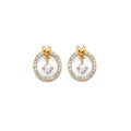 14K Yellow Gold CZ Hanging Push Back Earring
