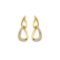 14K Yellow Gold CZ Push Back Earring