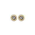 14K Yellow Gold CZ Evil Eye Push Back Earring