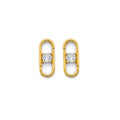 14K Yellow Gold CZ Push Back Earring