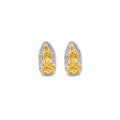 14K Two Tone Gold Guadalupe Push Back Earring