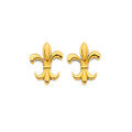 14K Yellow Gold Fleur-De-Lis Push Back Earring