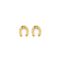 14K Yellow Gold Horseshoe Push Back Earring