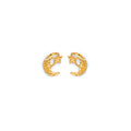 14K Yellow Gold Moon & Star Push Back Earring