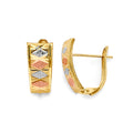14K Yellow White Rose Gold Half Huggies Earring