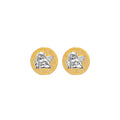 14K Two Tone Gold Angel Push Back Earring