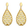 14K Yellow Gold Diamond Cut Chandelier Hang Earring