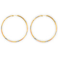 14K Yellow White Rose Gold Diamond Cut Heart Hoop Earring