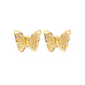 14K Yellow Gold Butterfly Push Back Earring