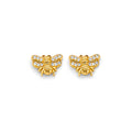 14K Yellow Gold CZ Bee Push Back Earring
