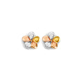 14K Yellow White Rose Gold Flower Push Back Earring