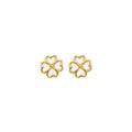 14K Yellow Gold Clover Push Back Earring