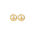 14K Yellow Gold Peace Push Back Earring