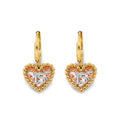 14K Yellow White Rose Gold Heart 15 Years Huggies Earring