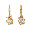14K Yellow White Rose Gold Star 15 Years Huggies Earring