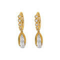 14K Two Tone Gold CZ Guadalupe Huggies Earring