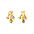 14K Yellow White Rose Gold Huggies Earring