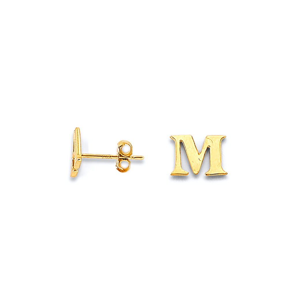 14K Yellow Gold Initial Earring (Letter A - Z)