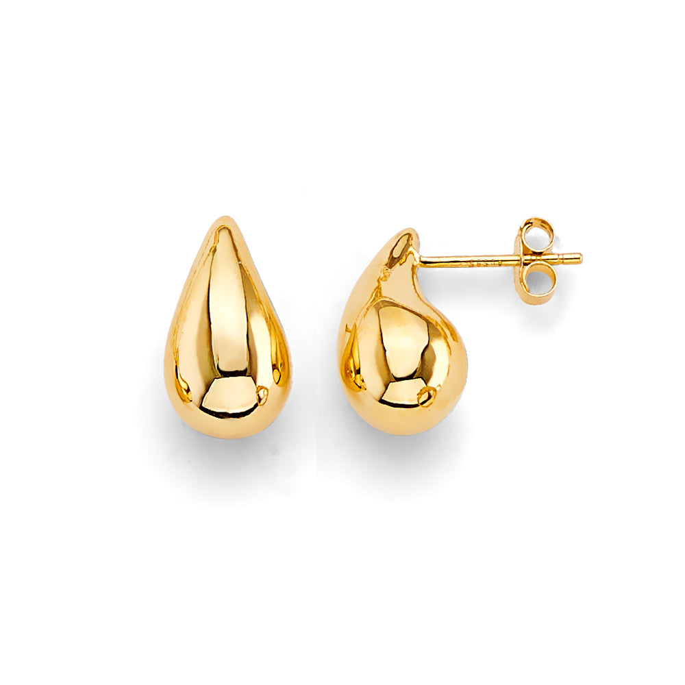 14K Yellow Gold Water Drop Earring