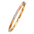 14K Yellow White Rose Gold Flexible Bangle