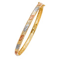 14K Yellow White Rose Gold Flexible Bangle