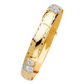 14K Yellow White Rose Gold Adjustable Bangle