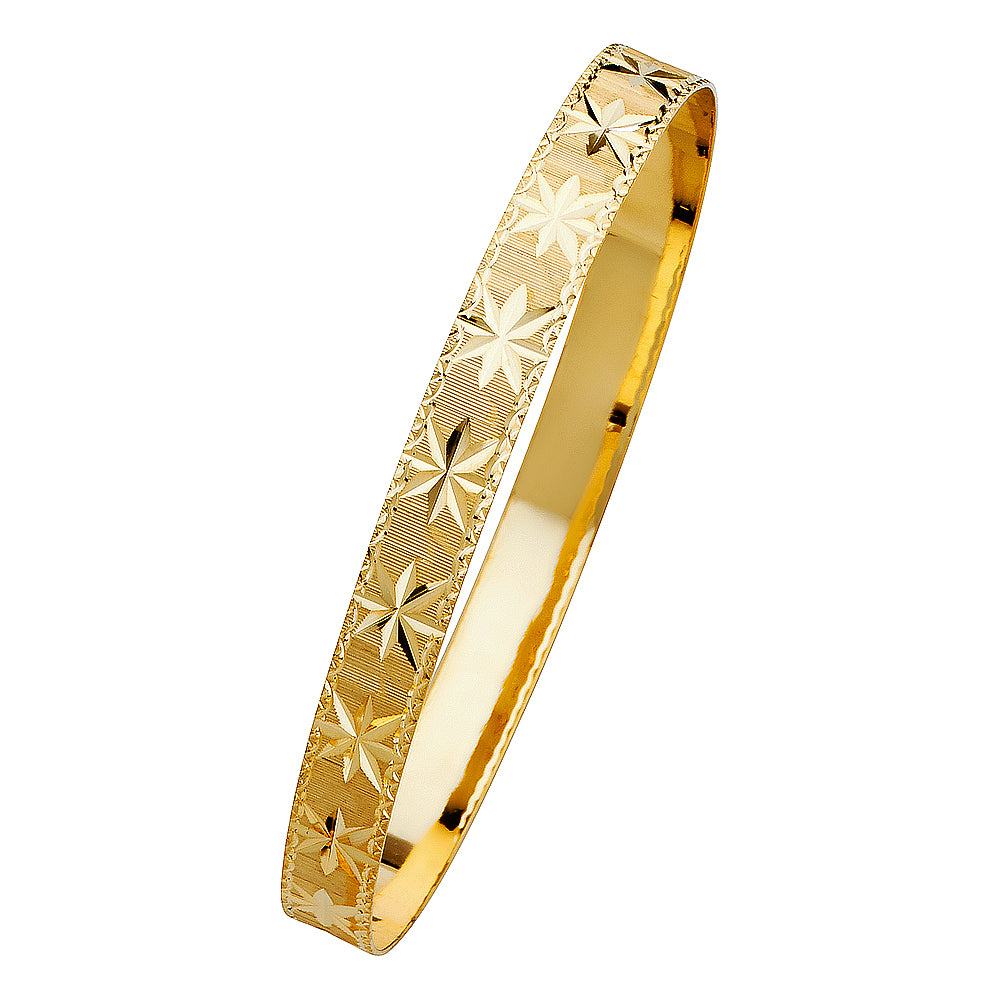 14K Yellow Gold 8 mm Solid Bangle