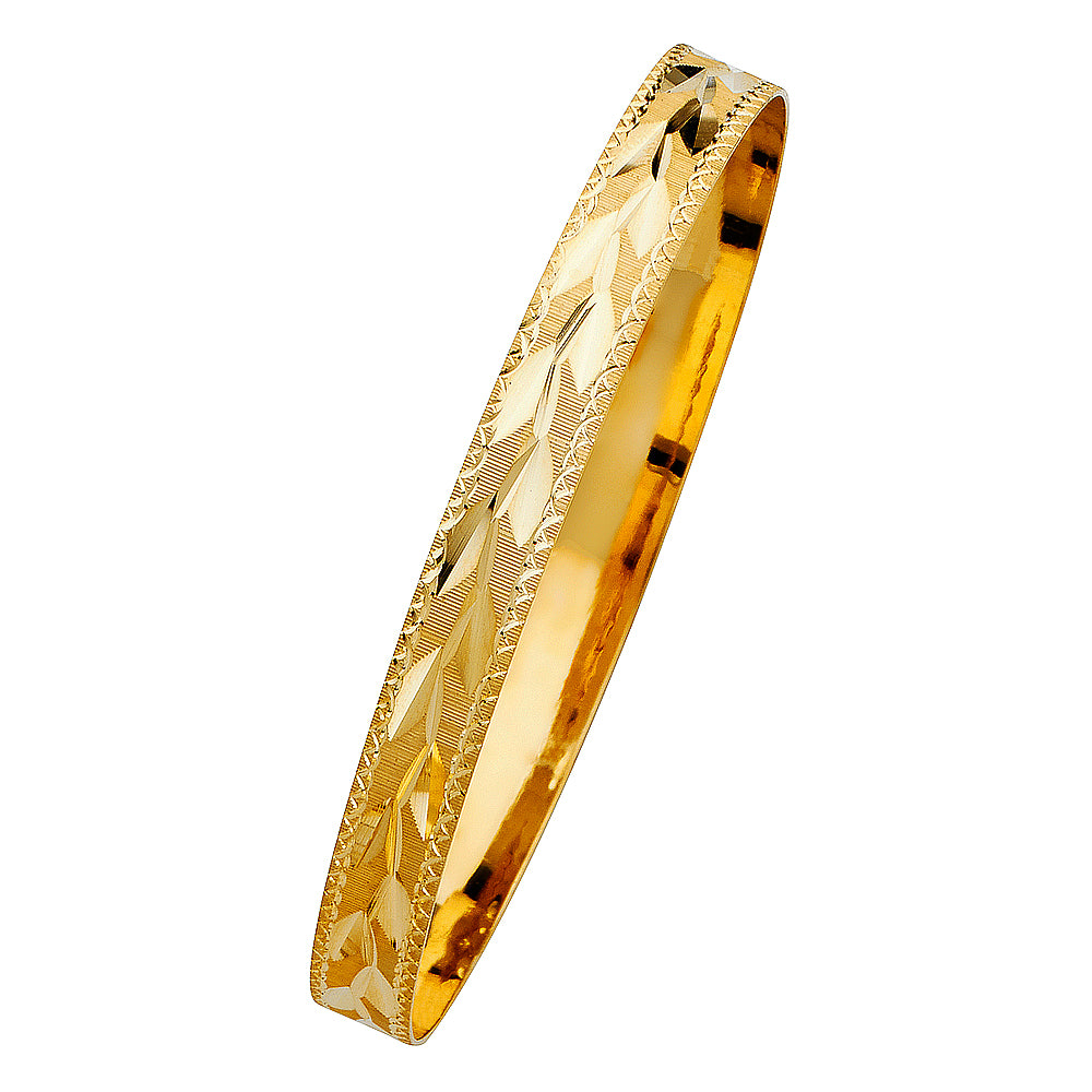 14K Yellow Gold 8 mm Solid Bangle