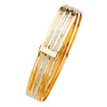14K Yellow White Rose Gold 7 Days Solid Bangle