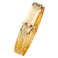 14K Yellow Gold 7 Days Solid Bangle with CZ