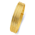 14K Yellow Gold 7 Days Hollow Bangle