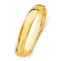 14K Yellow Gold 10 mm Plain Hollow Oval Bangle