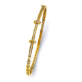 14K Yellow Gold CZ Oval Bangle
