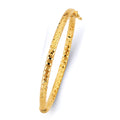 14K Yellow Gold Half Round Dome Hollow Oval Bangle