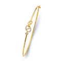 14K Yellow Gold CZ Light Flexible Bangle