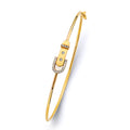 14K Yellow Gold CZ Light Flexible Bangle