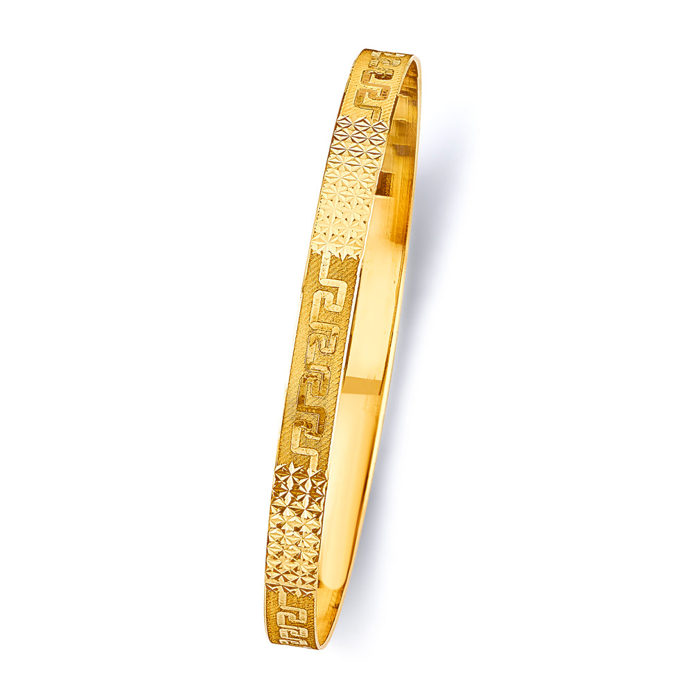 14K Yellow Gold 6 mm Solid Bangle