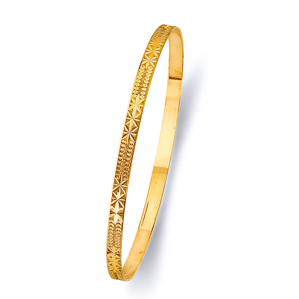 14K Yellow Gold 3.5 mm Solid Bangle