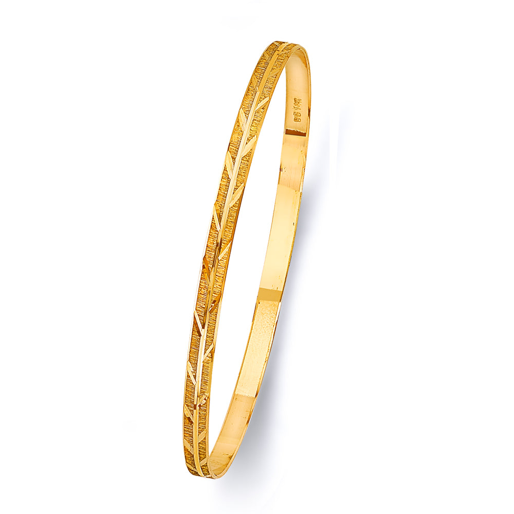 14K Yellow Gold 3.5 mm Solid Bangle