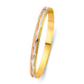 14K Yellow White Rose Gold 6 mm Solid Bangle