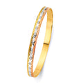 14K Yellow White Rose Gold 6 mm Solid Bangle