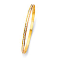 14K Yellow White Rose Gold 3.5 mm Solid Bangle