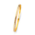 14K Yellow White Rose Gold 3.5 mm Solid Bangle