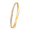 14K Yellow White Rose Gold 3.7 mm Conc Half Dome Solid Bangle