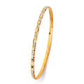 14K Yellow White Rose Gold 3.0 mm Conc Half Dome Solid Bangle